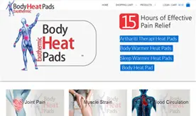 Body Heat Pads website preview