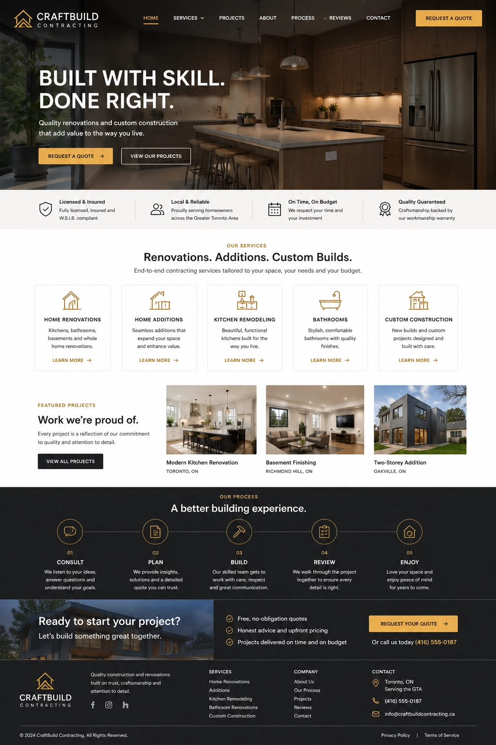 CraftBuild Contracting website strategy preview