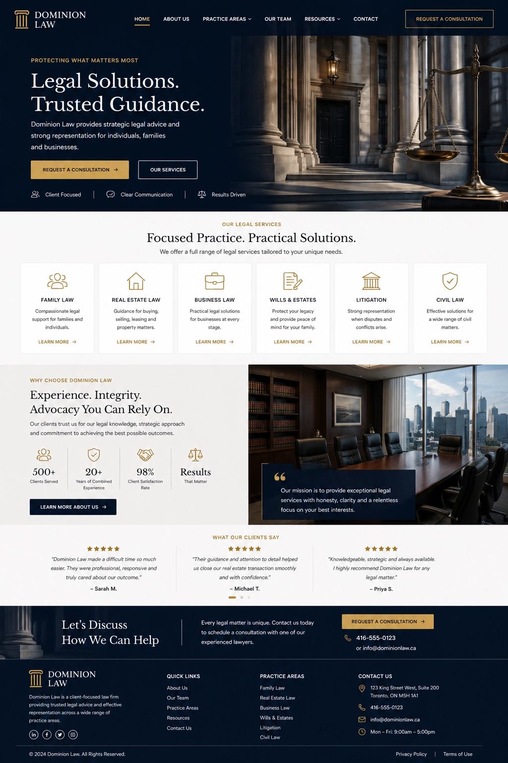 Dominion Law website strategy preview