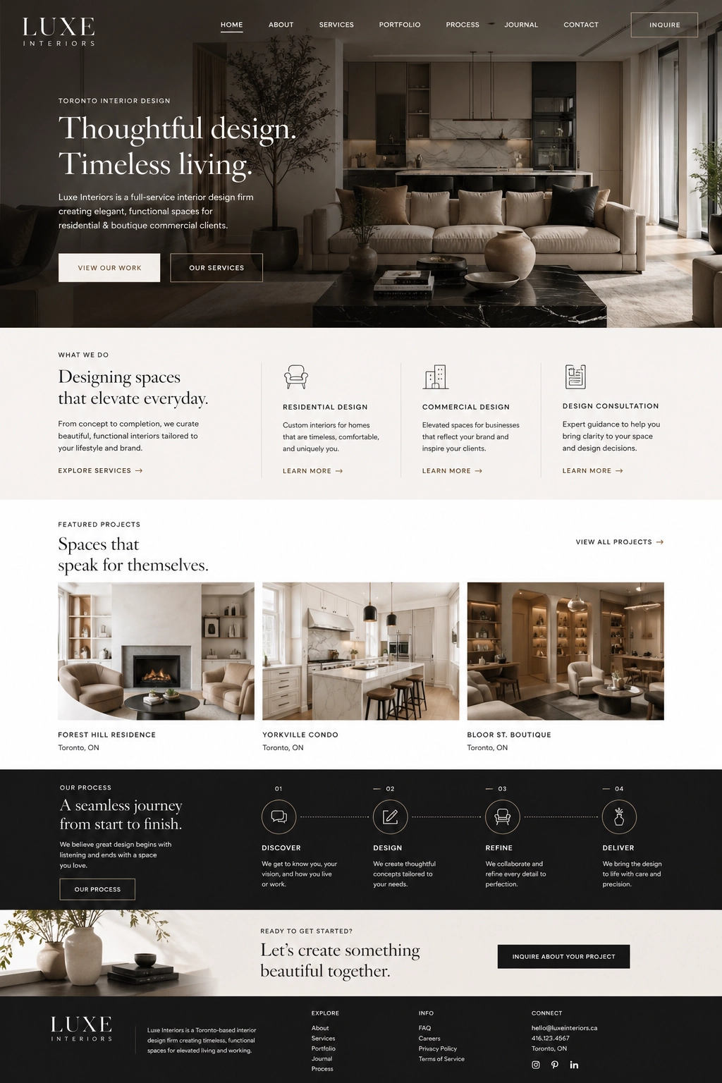 Luxe Interiors website strategy preview