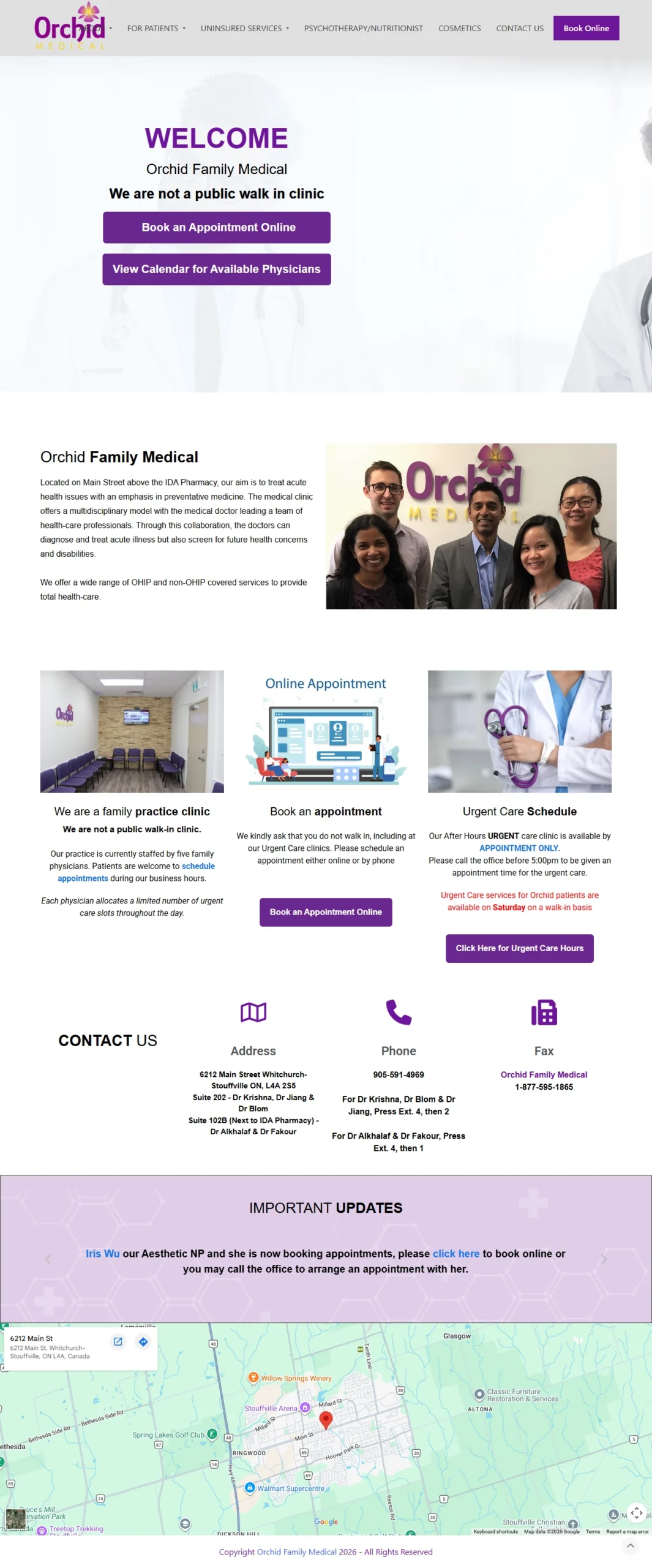 Orchid Medical Centre website strategy preview