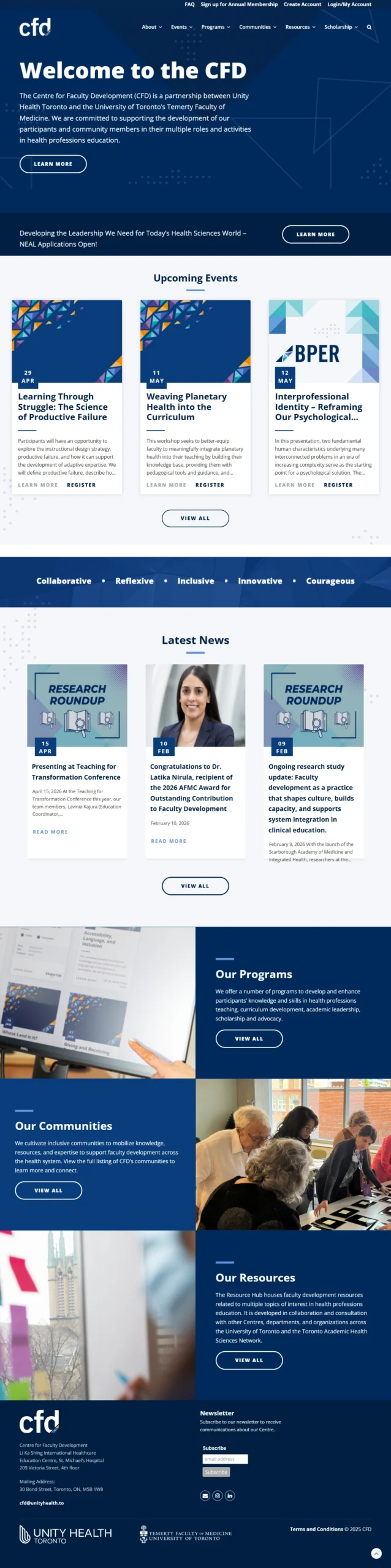 Centre for Faculty Development website strategy preview