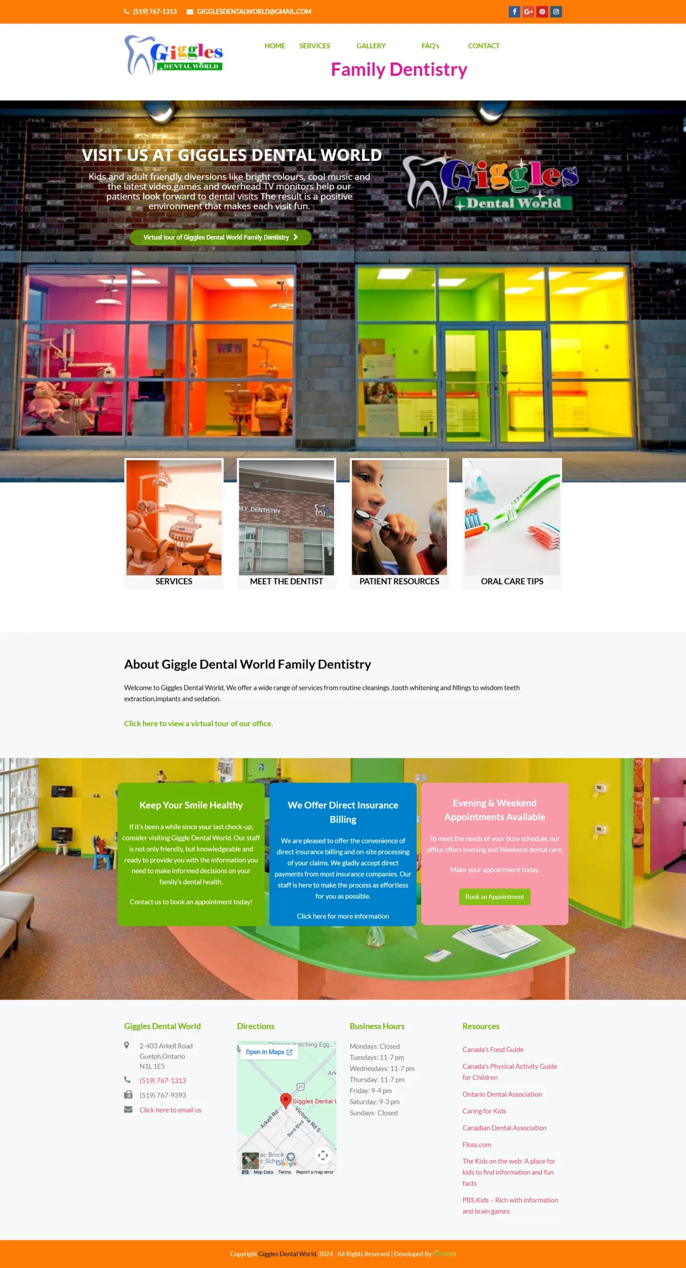 Giggles Dental World website strategy preview